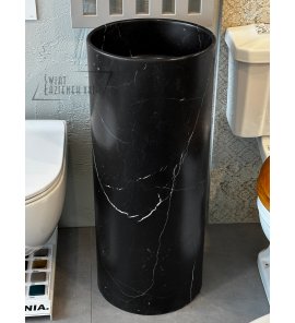 Galatea Design Tiub Umywalka wolnostojąca ø35xh85 cm z korkiem klik klak Marquina Marble GDGR011MN