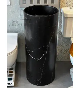       Galatea Design Tiub Umywalka wolnostojąca ø35xh85 cm z korkiem klik klak Marquina Marble GDGR011MNM