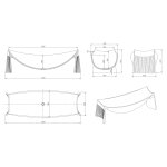 Galatea Design Violetta wanna wolnostojąca Hamak 220x78x67,5 Black Grey GDFU1078CQBG