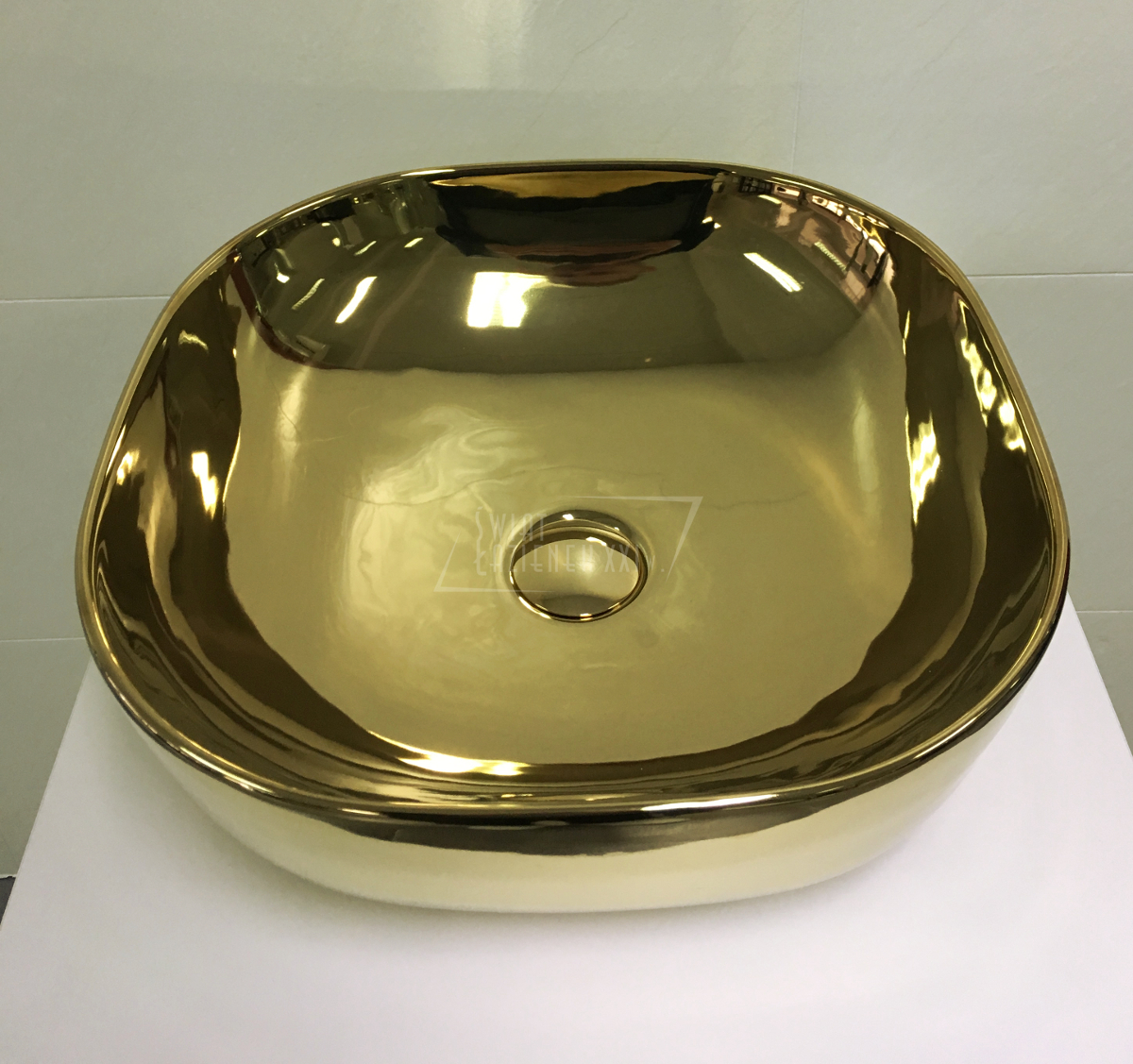 Galatea Seed Umywalka stawiana na blat kwadratowa 42,5x42,5 cm złota SEED42GOLD WYPRZEDAŻ MAGAZYNOWA!!