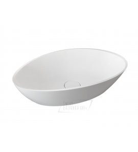 Galatea Smooth Umywalka stawiana na blat owalna 60x35 cm biały mat GAQS1UM 