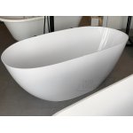 Galatea Design Smooth Wanna wolnostojąca z konglomeratu z syfonem 160x75 cm biały połysk GAQS1 
