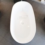 Galatea Design Smooth Wanna wolnostojąca z konglomeratu z syfonem 160x75 cm biały połysk GAQS1 