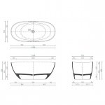 Galatea Design Smooth Wanna wolnostojąca z konglomeratu z syfonem 160x75 cm biały połysk GAQS1 
