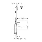     Geberit Duofix Sigma Stelaż podtynkowy ze wspornikami h=114cm głębokość 8cm 111.796.00.2