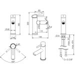 Gedy Garda Bateria umywalkowa chrom pvd MXGA01-13