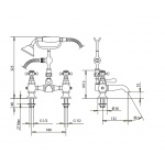 Gentry Home Antique Bateria wannowa sztorcowa ze słuchawką prysznicową Chrom 8264