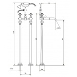 Gentry Home Antique Bateria wannowa wolnostojąca Chrom 8268