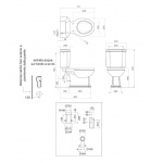 Gentry Home Claremont Spłuczka kompaktowa do miski Biała 2208