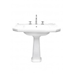 Gentry Home Claremont Umywalka ścienna 92x55,5 cm z otworem na baterię Biała 2218