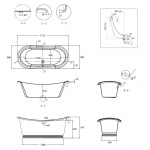 Gentry Home Georgian Wanna akrylowa wolnostojąc 177,5x88,5 cm Biała 9346
