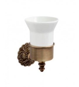 Gentry Home Ivy Kubek ceramiczny z uchwytem ściennym bronze 10747-B