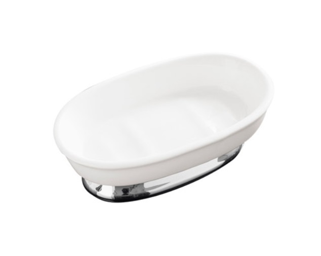 Gentry Home Lady Mydelniczka stojąca ceramiczna Biały/Chrom 8818