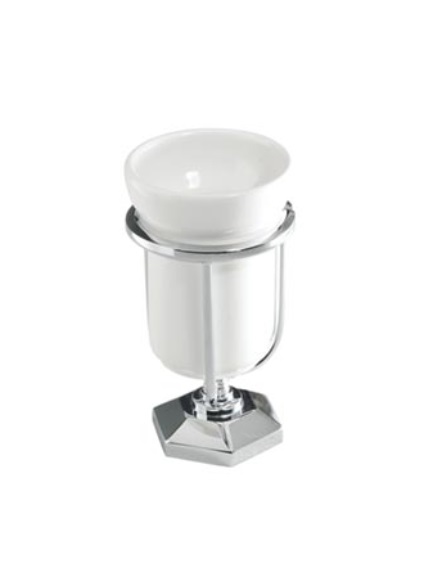 Gentry Home Metropolitan Kubek ceramiczny z uchwytem stojącym Chrom 10875