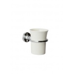 Gentry Home Queen Kubek ceramiczny na szczoteczki z uchwytem ściennym Chrom/Biały 10205