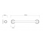 Gentry Home Queen Reling na ręczniki 58,5 cm Chrom 10230