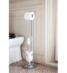 Gentry Home Queen Szczotka WC stojąca z uchwytem papieru Chrom 10270