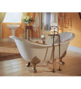 Gentry Home Tulip Wanna wolnostojąca 180x77 + Nogi + Syfon biały 9157.103+9179-O+0191-O