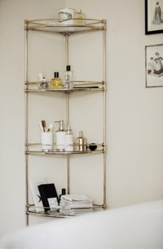 Gentry Home Unique Półka narożna trzypoziomowa Chrom 8610