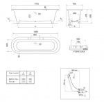 Gentry Home Violet Wanna wolnostojąca 170x78 z nogami biały 9153.103+9171