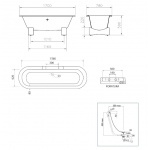 Gentry Home Violet Wanna wolnostojąca 170x78 z nogami biały 9153.103+9171
