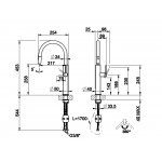 Gessi 316 Bateria kuchenna z obrotową i wyciąganą wylewką Steel Brushed 60024.239