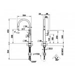 Gessi 316 Bateria kuchenna z obrotową i wyciąganą wylewką Steel Brushed 60026.239