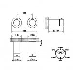 Gessi 316 Bateria prysznicowa termostatyczna ścienna z przełącznikiem 3-drożnym element zewnętrzny steel brushed 54236.239