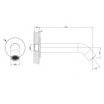 Gessi 316 Wylewka ścienna steel brushed 54008.239