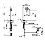 Gessi 316 Cesello Bateria umywalkowa jednootworowa z korkiem steel brushed 54404.239