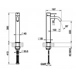 Gessi 316 Cesello Bateria umywalkowa jednootworowa bez korka steel brushed 54409.239