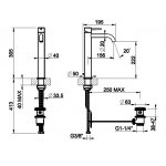 Gessi 316 Cesello Bateria umywalkowa jednootworowa z korkiem steel brushed 54403.239
