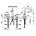 Gessi 316 Cesello Bateria umywalkowa 3-otworowa steel brushed 54412.239