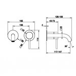 Gessi 316 Cesello Bateria umywalkowa ścienna element zewnętrzny steel brushed 54483.239