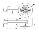 Gessi 316 Deszczownica z ramieniem ściennym steel brushed 54148.239