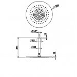 Gessi 316 Deszczownica z ramieniem sufitowym steel brushed 54152.239