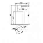 Gessi 316 Dozownik z czarną ceramiką wolnostojący steel brushed 54738.239