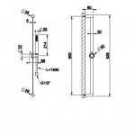 Gessi 316 Drążek prysznicowy ścienny ze słuchawką i wężem steel brushed 54044.239