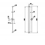 Gessi 316 Drążek prysznicowy ścienny steel brushed 54042.239