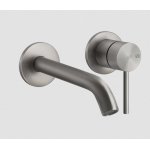 Gessi 316 Flessa Bateria umywalkowa ścienna z długą wylewką element zewnętrzny steel brushed 54086.239