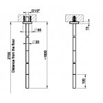Gessi 316 Flessa Wylewka sufitowa steel brushed 54199.239