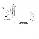 Gessi 316 Flessa Wylewka umywalkowa ścienna steel brushed 54210.239