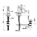 Gessi 316 Intreccio Bateria umywalkowa jednootworowa z korkiem steel brushed 54101.239