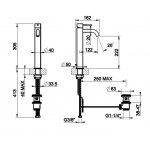 Gessi 316 Intreccio Bateria umywalkowa jednootworowa z korkiem steel brushed 54104.239