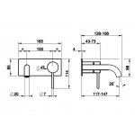 Gessi 316 Intreccio Bateria umywalkowa ścienna element zewnętrzny steel brushed 54188.239