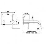 Gessi 316 Intreccio Bateria umywalkowa ścienna element zewnętrzny steel brushed 54184.239