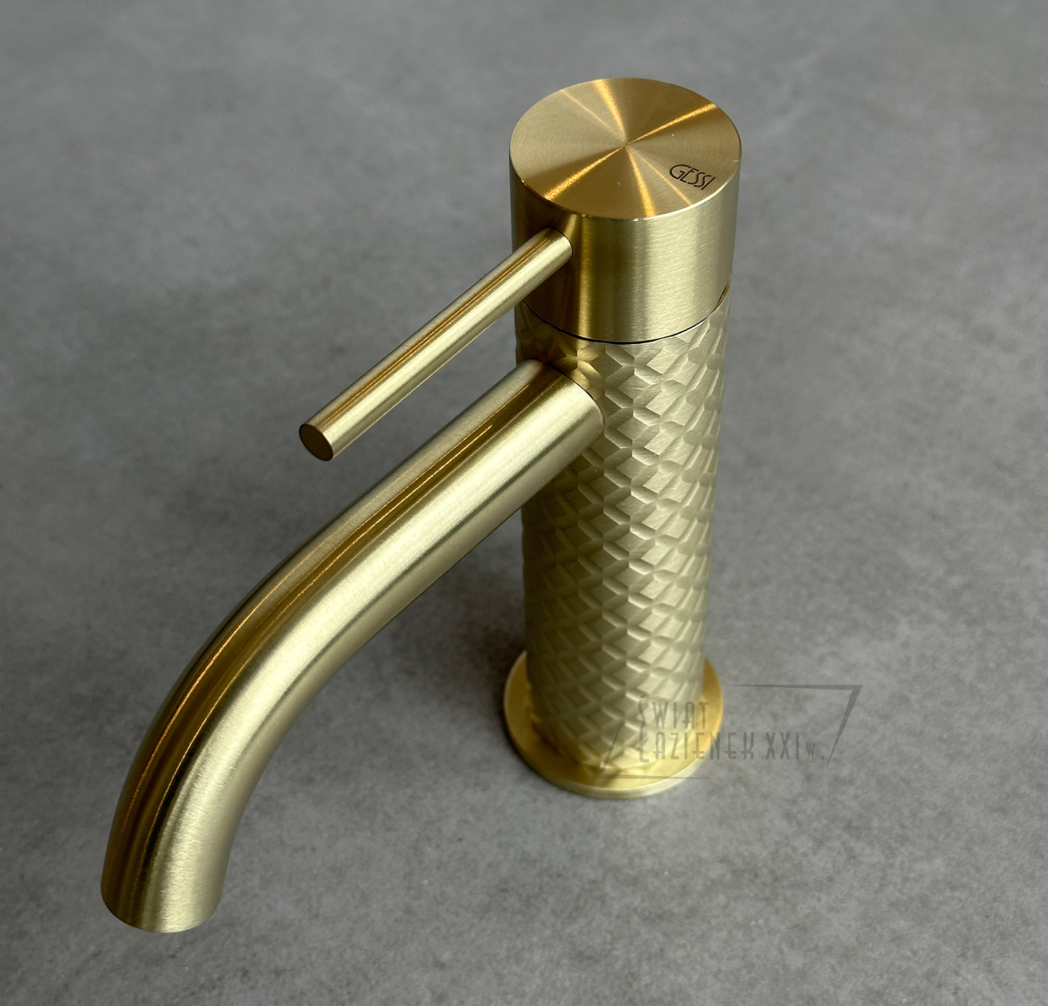 Gessi 316 Bateria umywalkowa sztorcowa bez korka Brushed Brass PVD 54102.727