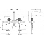 Gessi 316 Meccanica Bateria umywalkowa 3-otworowa steel brushed 54212.239