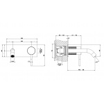 Gessi 316 Meccanica Bateria umywalkowa ścienna element zewnętrzny steel brushed 54288.239
