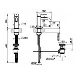 Gessi 316 Meccanica Bateria umywalkowa jednootworowa z korkiem steel brushed 54201.239